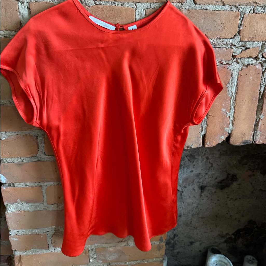 Helmut Lang Vibrant Red Satin Blouse